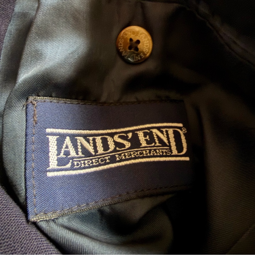 Lands’ End 100% wool MADE IN USA navy blue men’s suit jacket blazer 42 regular - Picture 8 of 8